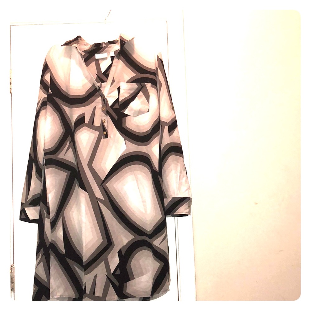 Greg and black blouse dress